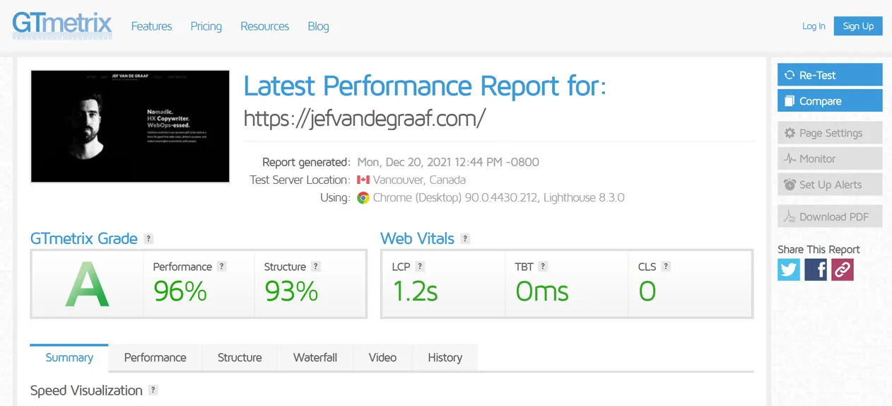 GT Metrix Website Performance Tool