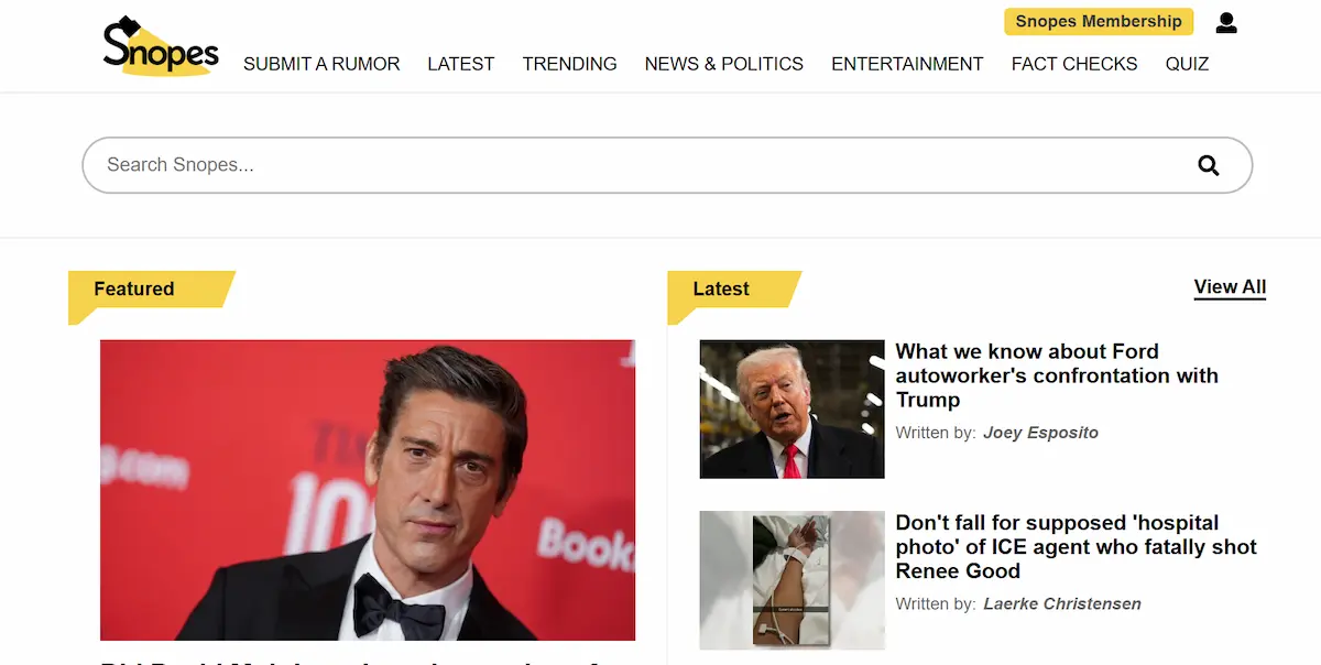Snopes — Snopes fact-checking website built with WordPress