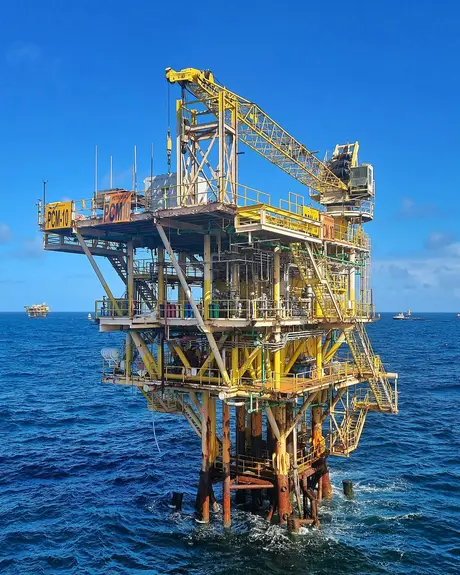 An offshore platform in open sea