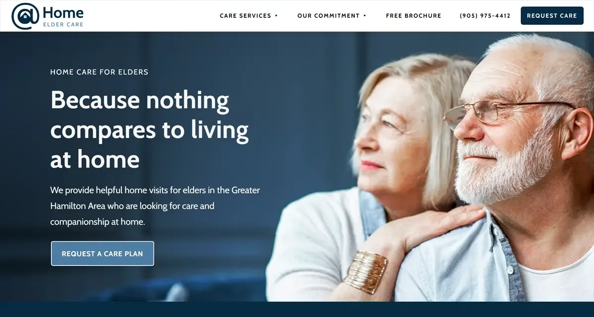At Home Elder Care homepage